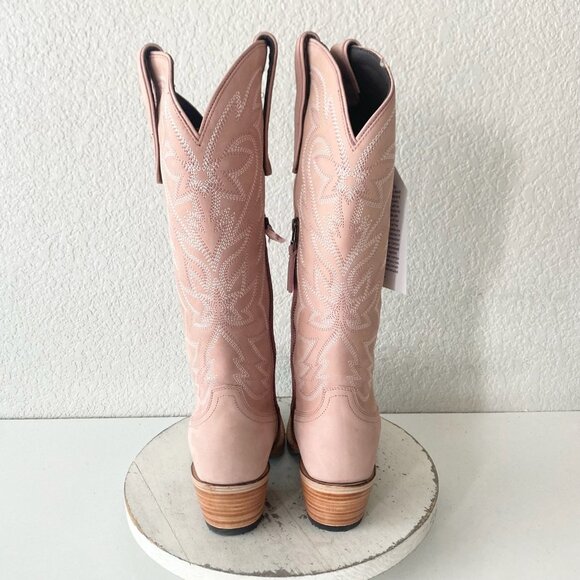 Lane SMOKESHOW Womens Cowboy Boots 7.5 Pink Leather Western Cowgirl Mid Calf - Picture 3 of 11